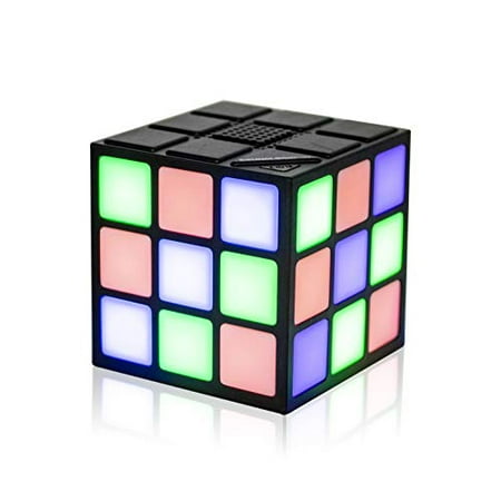 LED Cube Music Player Wireless Bluetooth Speaker, Rubiks Cube Style Color Changing Portable Stereo Speaker Light Up Show w/Micro SD (TF) Card Slot & 3.5mm Aux Input Jack (Cubic