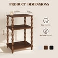 thumbnail image 2 of Small Side Table with 3-Tier Shelf, Narrow Wood End Table for Small Spaces, Living Room Bedroom, Walnut, 2 of 8