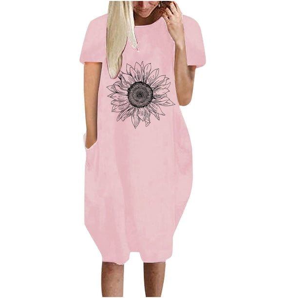 WILLBEST Vestidos Casuales Para Mujer Verano Vestido Informal Con Estampado Floral Para Mujer, Ropa De Verano Cómoda Y Elegante Para Uso Diario 2712