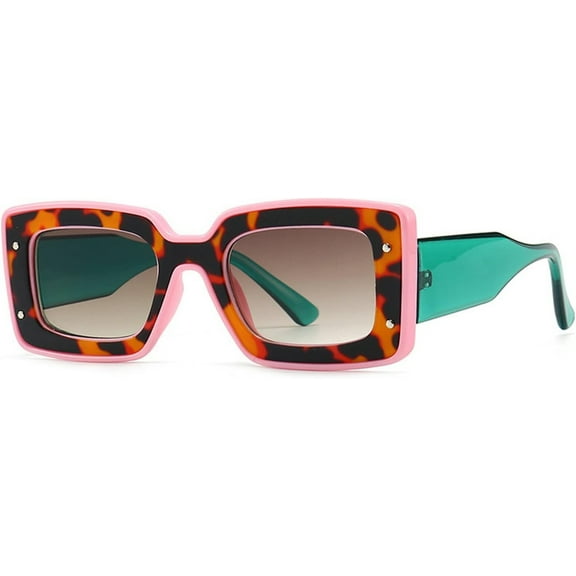 Fashion Square Sunglasses For Women Men Rivet Decoration Luxury Ladies Sun Glasses UV400 Shades Lady Leopard Eyewear