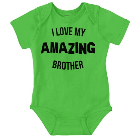 

Love My Amazing Brother Cute Sibling Romper Boys or Girls Infant Baby Brisco Brands 18M