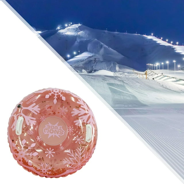 DYNWAVECA Tube à Neige Gonflable Traîneau à Neige Rose Résistant au Froid Jouet d'Hiver pour Jeux Activités Extérieures Filles