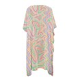 thumbnail image 2 of HELLHERO Pastel Psychedelic Swirl Kimono Cover Up - Lightweight Breathable Beachwear for Summer Vacations, Pool Parties & Tropical Getaways, 2 of 6