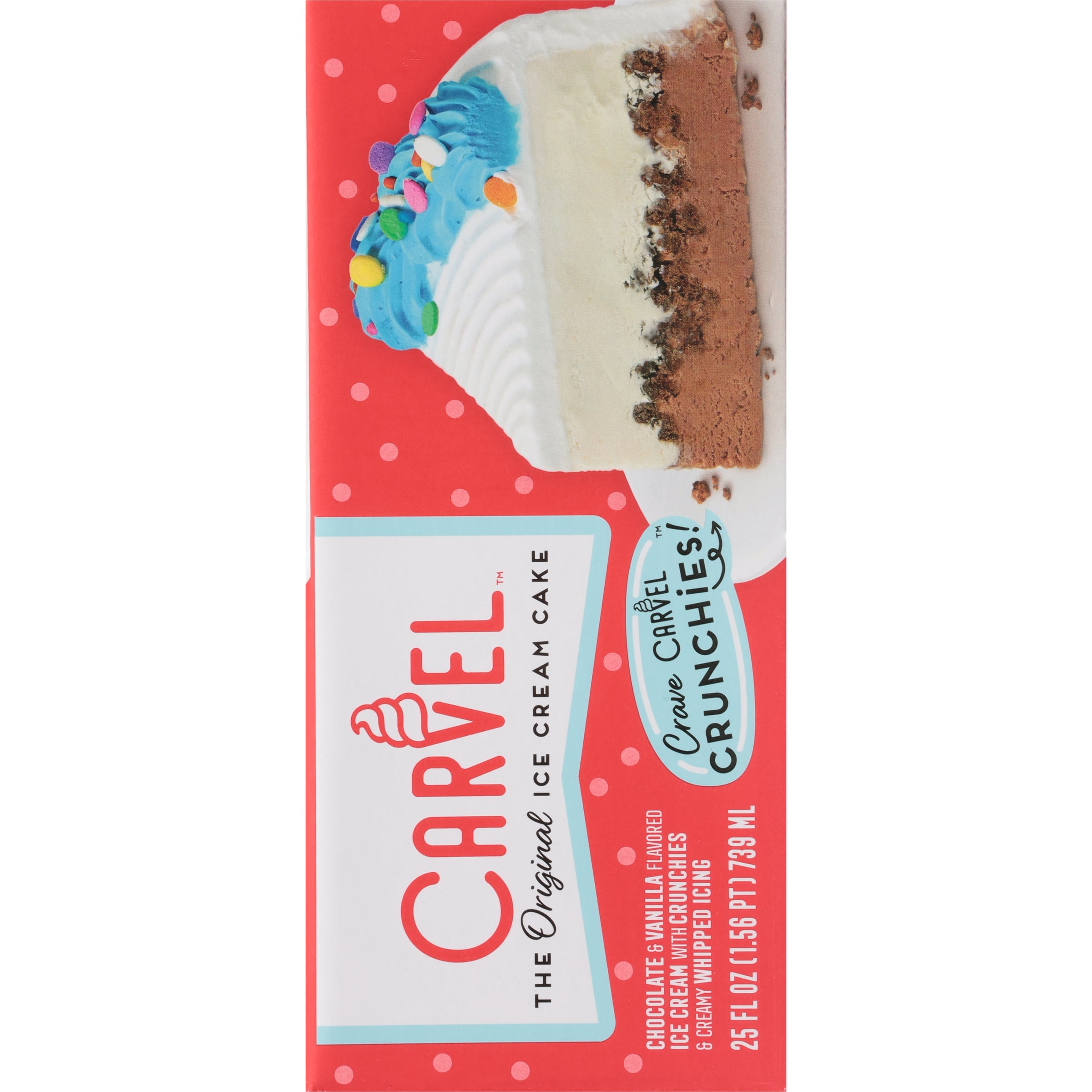 Carvel Mini Ice Cream Cake, Chocolate & Vanilla with Crunchies, 25 fl oz (Frozen Cakes)