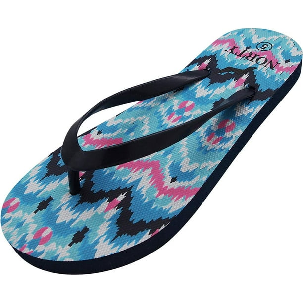 NORTY - Norty Womens Graphic Print Flip Flop Thong Sandal for Beach ...