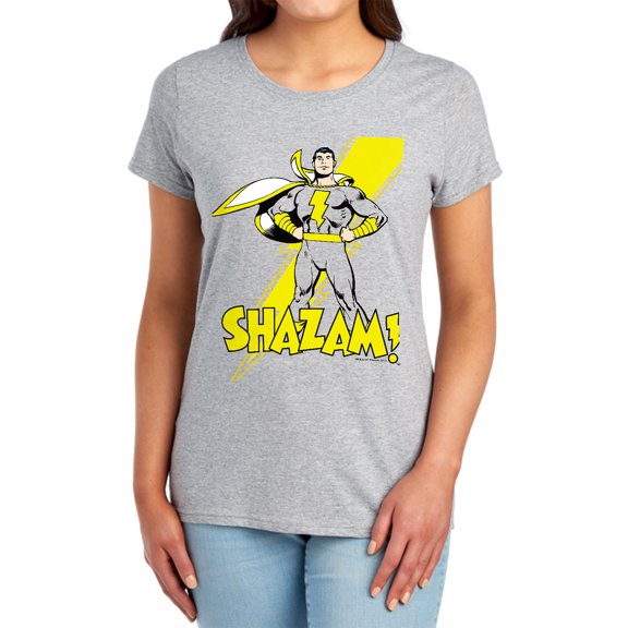 DC Shazam! Women's T Shirt, Athletic Heather, Small