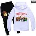 thumbnail image 3 of ROBLOX-Conjunto de ropa para niños pequeños, Sudadera con capucha y pantalones de dibujos animados, de 2 piezas chándal, disfraz de Cosplay, 3 of 4