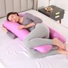 U-Shape Pregnancy Pillow 51 Inch Maternity Pillow with Washable Cover Nursing Support Cushion for Pregnant Women Side Sleeping (Purple)