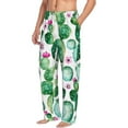 thumbnail image 2 of Uemuo Cactus Plants Pattern Men's Wide Leg Palazzo Lounge Pants with Pockets Light Weight Loose Comfy Casual Pajama Pants-Medium, 2 of 9