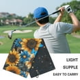 thumbnail image 5 of Yuyamidu Sunflowers Golf Towel Blue Butterfly Golf Towels Golf Accessories 23.62" x 15.74" Absorbent Coral Velvet Towel Soft Comfortable Fabric for Golf Bags, Cart or Club, 5 of 7