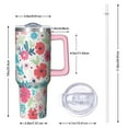 thumbnail image 2 of OBREWU Pioneer Flower Tumbler with Handle and Lid,Pioneer Flower 40oz Double Wall Vacuum Insulated Tumbler,Cups Gift for Women and Men, 2 of 7
