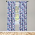 thumbnail image 3 of Ambesonne Exotic Curtains, Hawaiian Party Botanical Art, Pair of 28"x63", Pale Pink Multicolor, 3 of 5