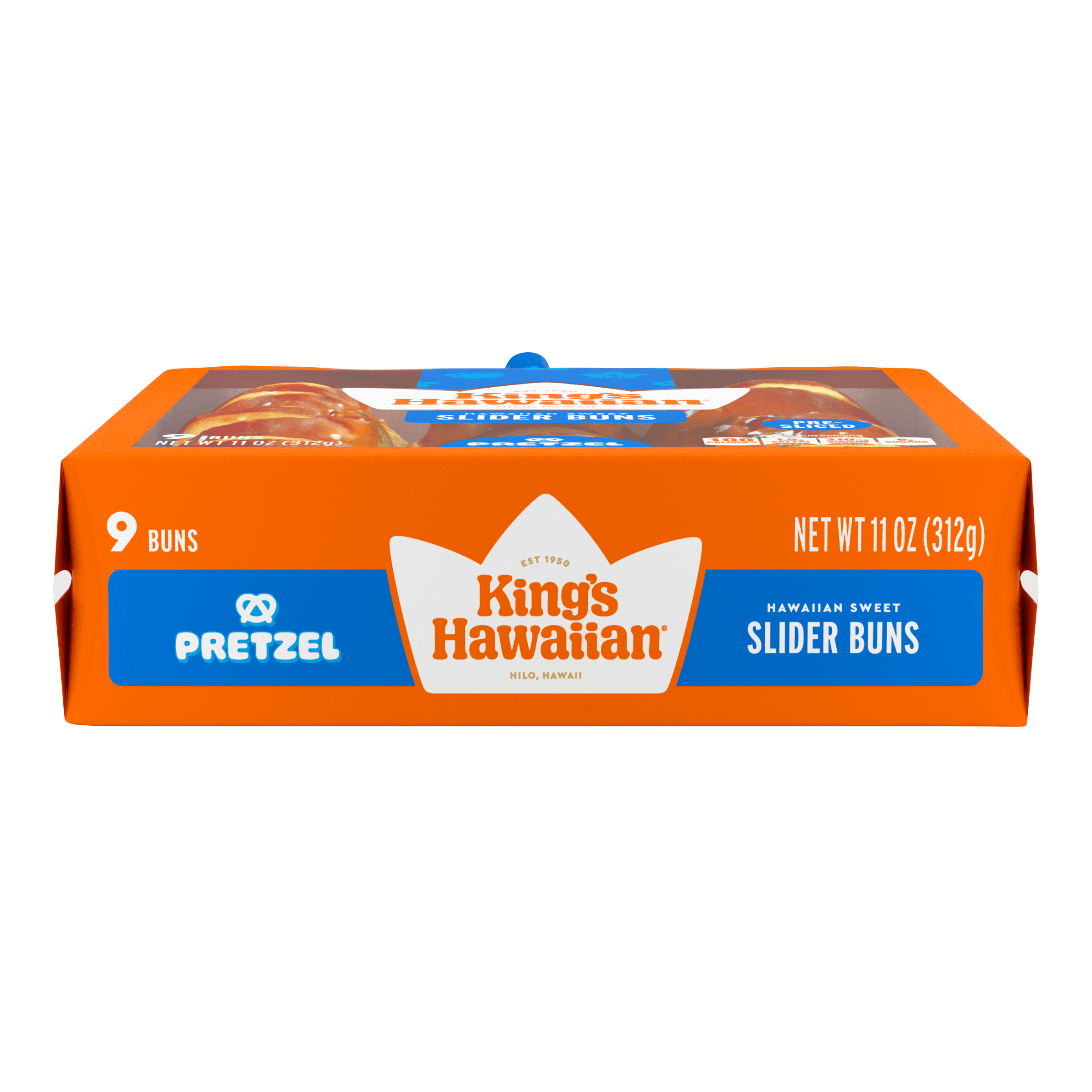King's Hawaiian Pretzel Pre-Sliced Slider Buns, 9 Count, 11 oz, Shelf-Stable