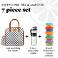 thumbnail image 2 of Fit+Fresh Insulated Lunch Bag For Women, Leakproof, With Containers, Wichita White Classic Dot, 2 of 6