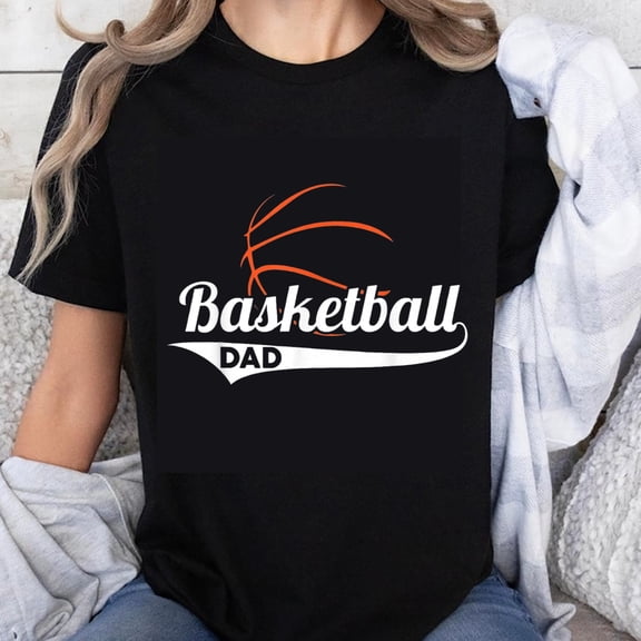 100% Cotton Basketball Dad T-Shirt for Men Father of Basketball Player Sports Fan Gift Casual Wear Shirt