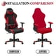 thumbnail image 5 of Fundas para sillas de juego, funda elástica para silla de oficina con reposabrazos, protector de asiento elástico para silla de juego de oficina reclinable, rojo, 5 of 7