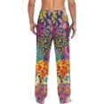 thumbnail image 2 of Japanese Patterns Classical Flower Ghost Pajama Pants, Men's Lounge Pants Light with Drawstring and Pockets, Christmas New Year Birthday Father's Day Gifts, 2 of 7