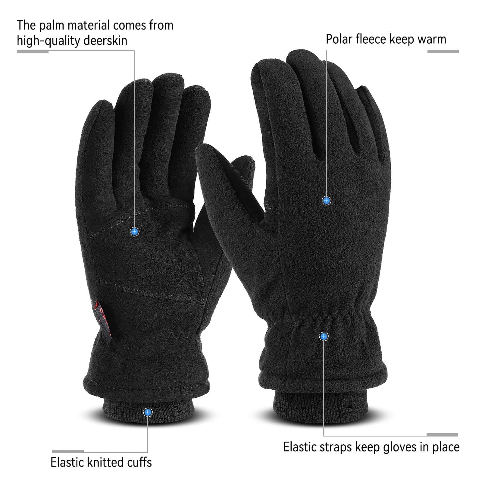 Ozero Deerskin Suede Winter Gloves -30°F Rated photo 3