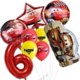 thumbnail image 5 of Ramo de globos con números de 32" de Disney Cars Lightning McQueen, suministros para baby shower, decoraciones para fiestas de cumpleaños, juguetes para niños, regalos, 5 of 5