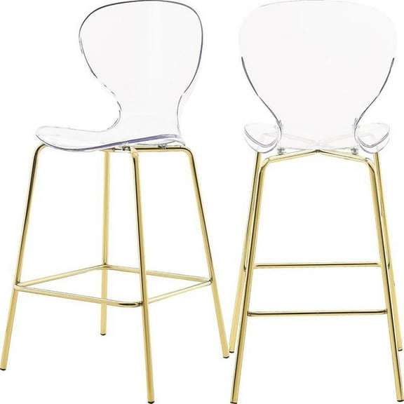 Trent Home Contemporary 27.5"H Counter Stool in Gold (Set of 2)