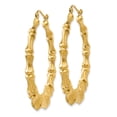 thumbnail image 2 of 14k Polished Bamboo Hoop Earrings 14k Yellow Gold Earrings, 2 of 4
