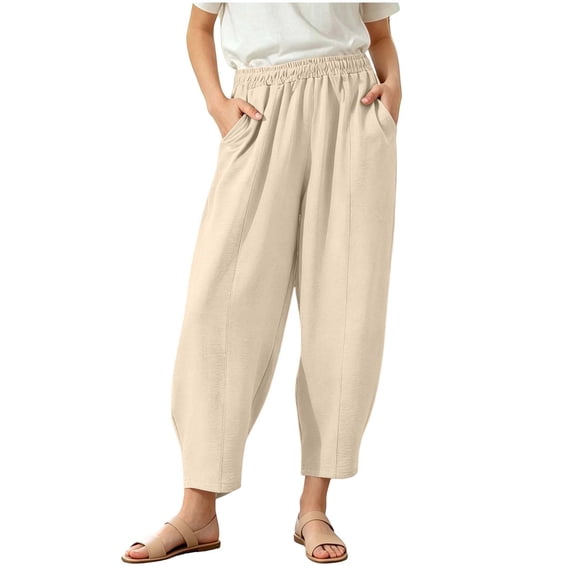 LckLvx Pants for Boys Girls Elastic Waist Wide Leg Pants with Pockets Boys Girls Casual Travel Wear