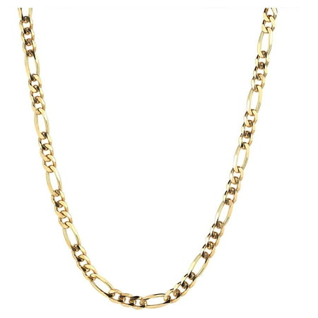 Jordan Blue NYC Men's 14k Gold Plated Sterling Silver Figaro Chain Necklace, 24"
