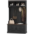 thumbnail image 1 of CoSoTower 3-in-1 Hall Tree with Bench, Coat Rack with Shoe Storage, Distressed Black, 1 of 7