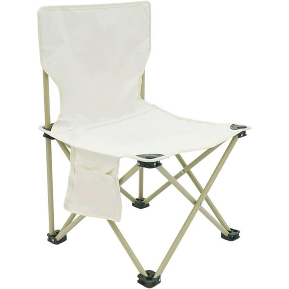 Camping Chairs Suitable for Teenagers，Ultralight Folding Camping Chair，Rich Pockets，Outdoor Camping, Beach, Fishing, Picnic, Lawn, Concert, Hiking Foldable Camping Chair, White