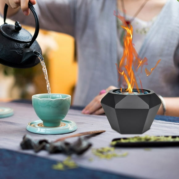 Fiudx Estufa de Hormigón Portátil, Elegante Diseño de Sobremesa, Brasero de Etanol Resistente Al Viento, Seguro y Fácil de Usar, Ideal para Fiestas En Interiores y Exteriores, Ideal para Reuniones, C