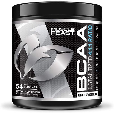 Muscle Feast Keto Friendly Post Workout Recovery BCAA Powder 4:1:1, 300 Gram, Unflavored