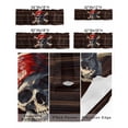 thumbnail image 4 of Abstract Punk Pirate Skull Curtain Valances for Kitchen Windows,Rod Pocket Short Valance Crossbones on Brown Wood Board Small Window Treatment for Living Room Bathroom Bedroom,54"x18"-1 Panel, 4 of 9