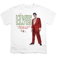 thumbnail image 2 of Elvis Holiday Lights Kids T Shirt for Youth Boys and Girls, White, Large, 2 of 4