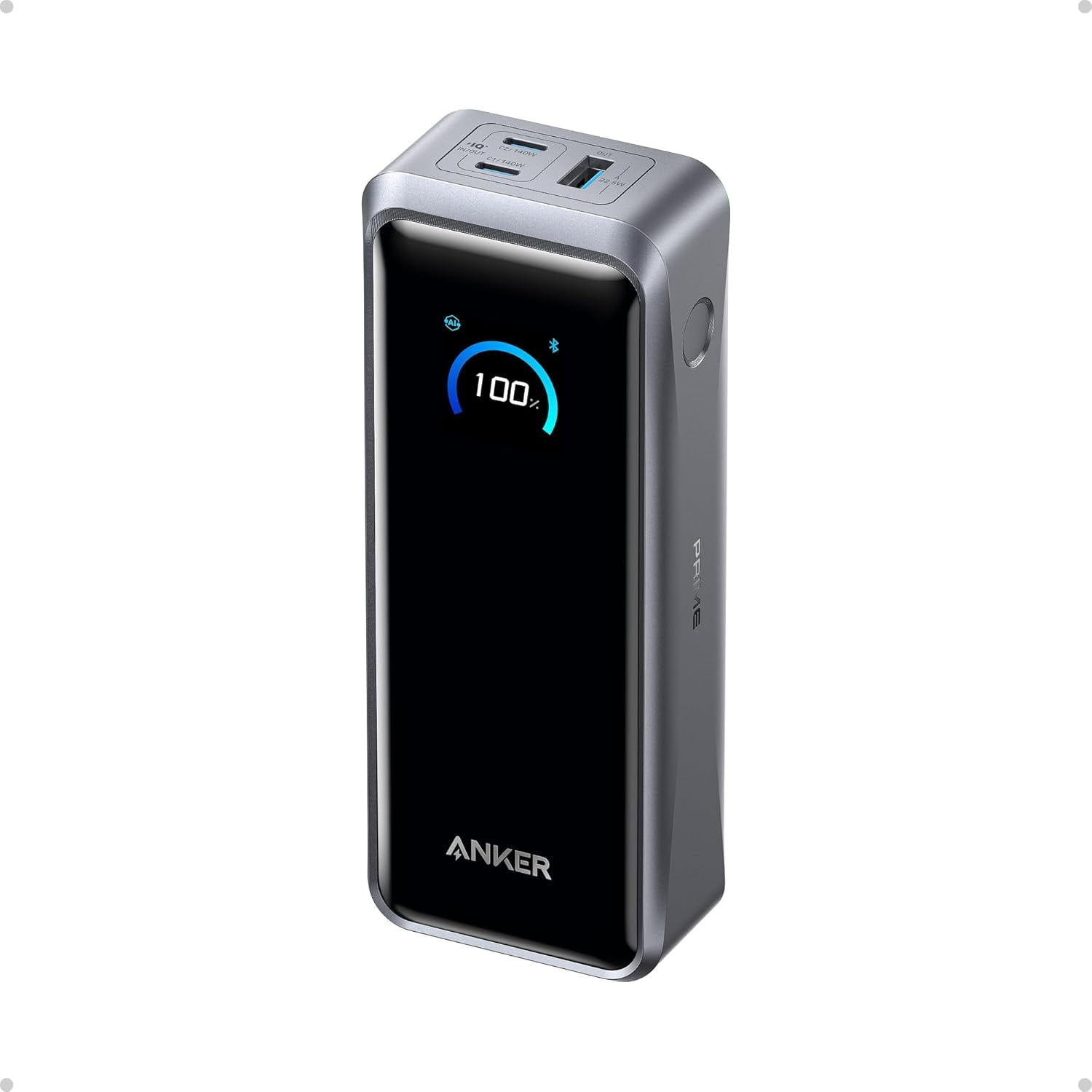 Restored Anker Prime Power Bank, 26,250mAh 3-Port Portable Charger with 300W Max Output, Two-Way Charging (Refurbished)