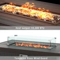 thumbnail image 2 of ALAULM Outdoor Propane Gas Fire Pit Table 43in,55,000 BTU,Auto-Ignition,Adjustable Flame,Windshield,Brown PE Rattan & CSA Certification, 2 of 6