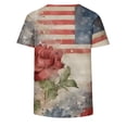 thumbnail image 4 of MEICHEN 4th of July Outfits for Women Short Sleeve American Flag Print Shirts Crewneck USA Flag Patriotic Casual Tops Summer 250th Anniversary Tops, 4 of 4