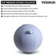 thumbnail image 3 of Yogivo Silla De Bola Para Sentarse Para Oficina Y Hogar, Pilates, Ejercicio, Pelota De Yoga Con Cubierta Para Equilibrio, Estabilidad Y Fitness, Asiento Ergonómico De Pelota De Ejercicio Con Asa Y Bom, 3 of 5