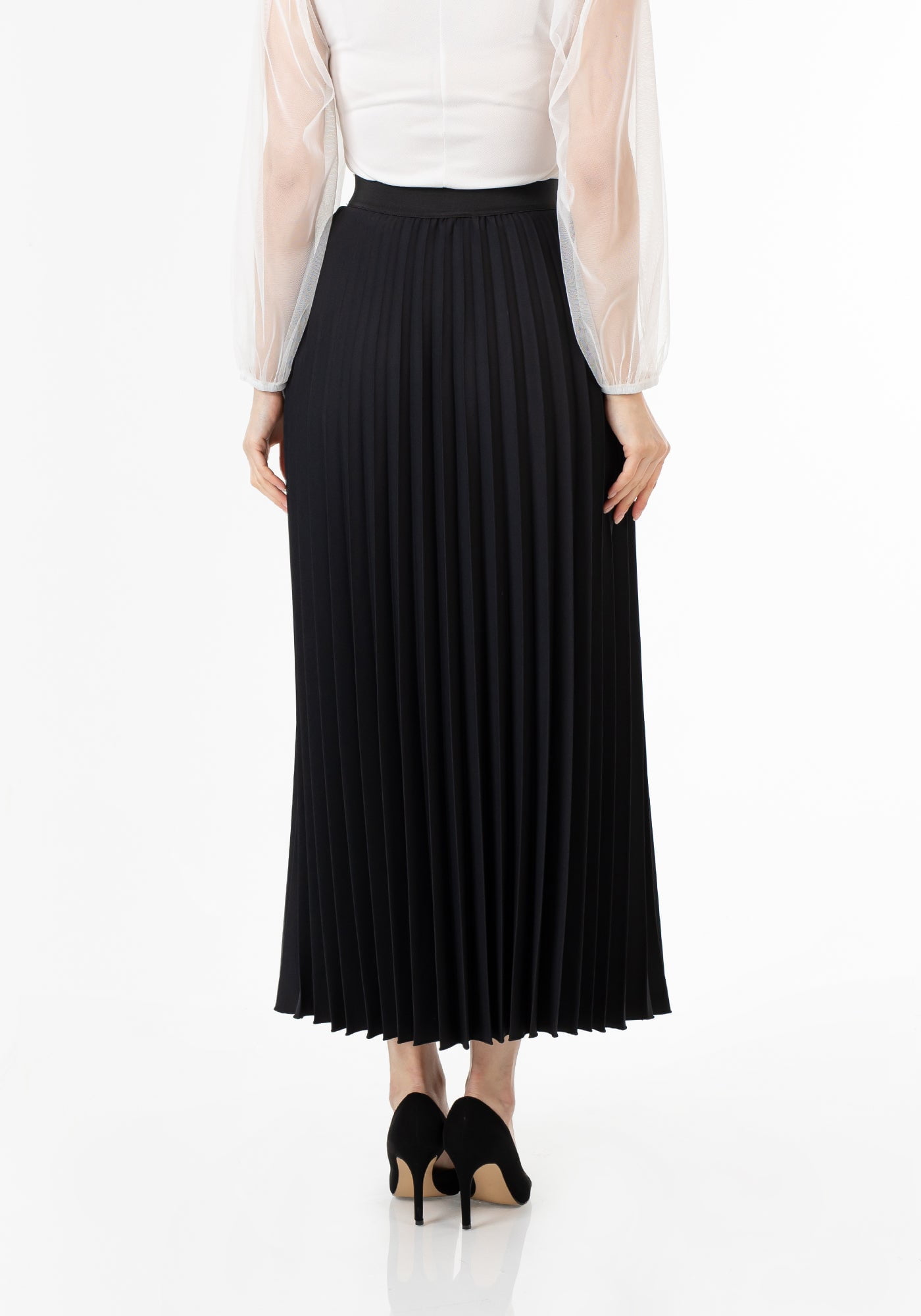New York & Co Women's Bohemian chiffon black pleated maxi skirt. Size Large  | eBay