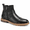 black, variant on Men's Ankle Dress Boots with Side Zipper, Cap Toe and Strap Detail
