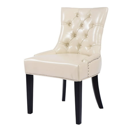 - Costway Dining Chair Tufted Design PU Leather Armless Upholstered Living Room Furniture