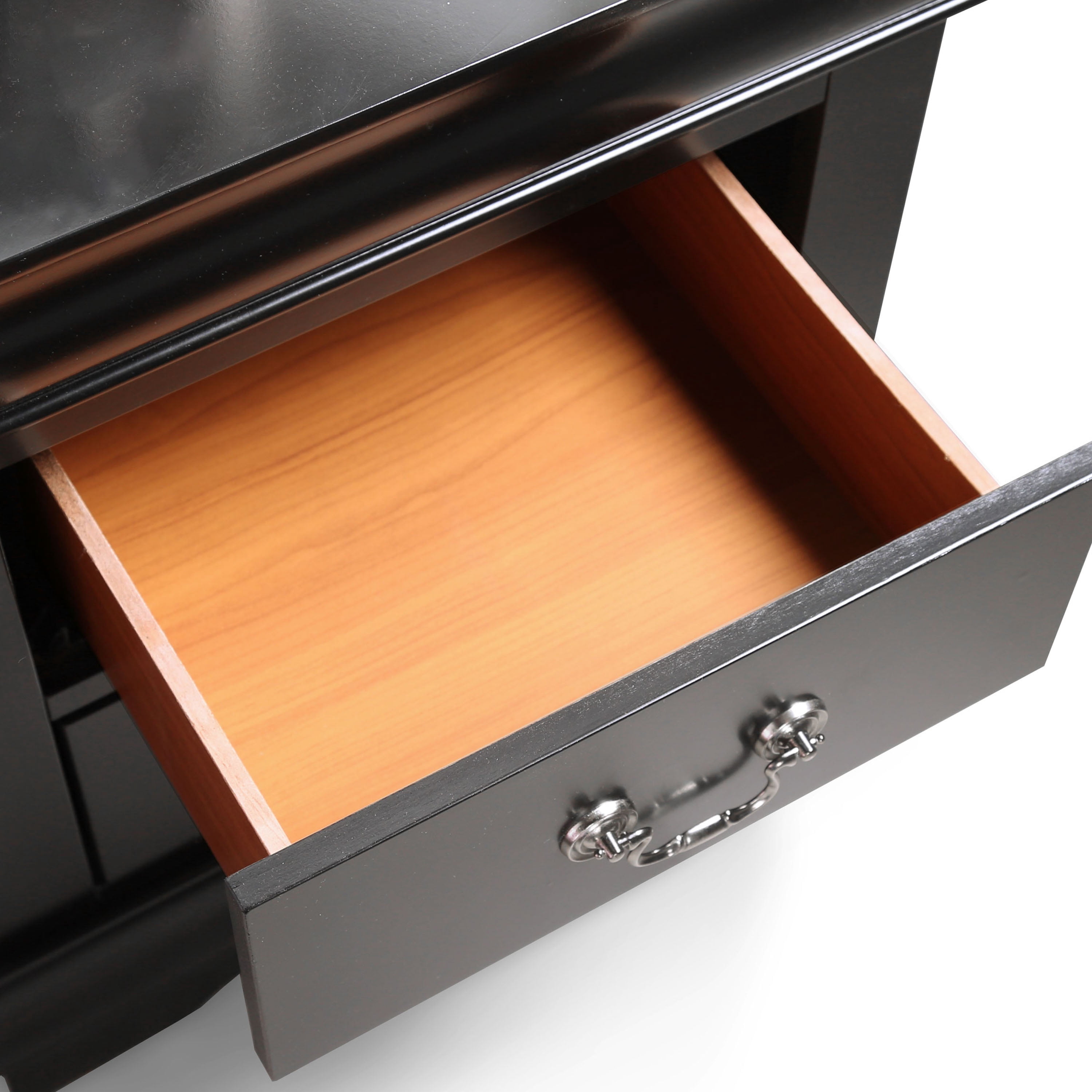 Furniture of America Vrai Transitional 2-Drawer Adult Nightstand, Black