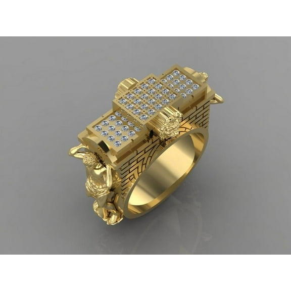 Body Builder Men's Ring Unisex Ring Zircon Ring Lion Ring Ottoman RingChristmas Gift For Beloved