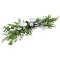 thumbnail image 6 of Northlight Mixed Foliage and Jingle Bell Christmas Pillar Candle Holder - 29", 6 of 7