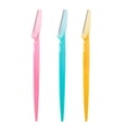 thumbnail image 1 of Soidarity Paquete de 10 maquinillas de afeitar para cejas, moldeador de pelo, removedor de mango ergonómico, suministros para el hogar, plantillas de cejas, 1 of 6