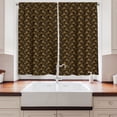 thumbnail image 2 of Ambesonne Floral Kitchen Curtains, Brownish Leaves Flowers Art, 55"x45", Charcoal Grey and Amber, 2 of 3