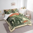 thumbnail image 2 of Castle Fairy Retro Print Fishing Bear King Bedding 7pcs,Snow Pine Mountain Salmon King Bed in a Bag,Green Cream Red,Reversible, 2 of 7