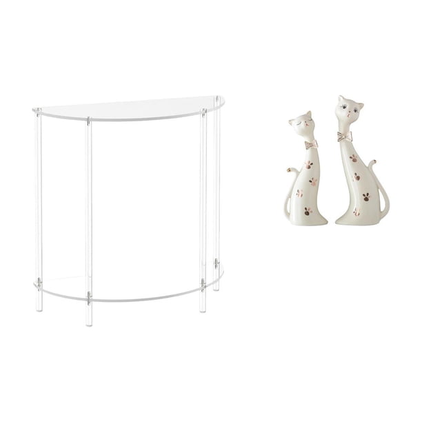 Mesa Auxiliar De Acrílico Para Espacios Pequeños, Esculturas De Pareja De Gatos, Estatua De Animal, Regalo De Boda Para La Repisa Del Comedor, Mesa Coleccionable, Adorno Artesanal, Estatuas