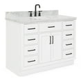 thumbnail image 5 of Ariel Hepburn 49 In. Rectangle Sink Vanity With 1.5 In. Carrara White Countertop In White, 5 of 9