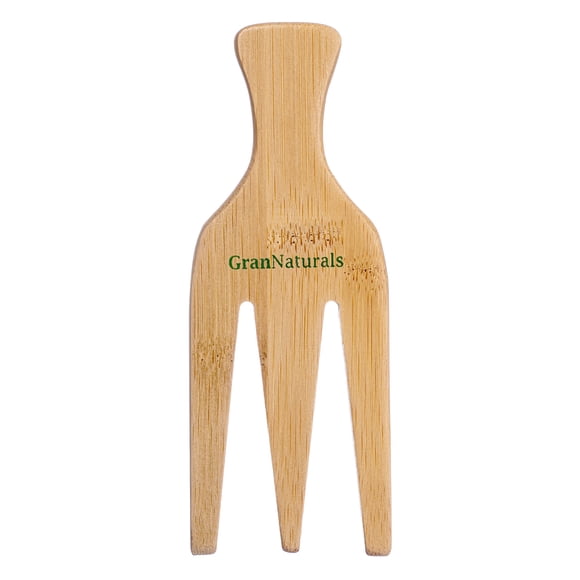 GranNaturals Peine de madera para trenzar, peines de dientes anchos de tres puntas para rizos gruesos y ásperos, púas afro para mujeres y hombres, herramientas y accesorios para trenzar el cabello par