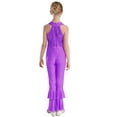thumbnail image 2 of Xnihocha Girls Sleeveless Gymnastic Leotard Jumpsuit Shiny Metallic Disco Ballet Dance Bodysuit Unitard Purple 6, 2 of 7